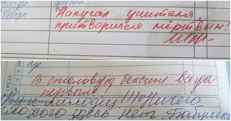 Замечания в школьных дневниках, которые ошарашили родителей Замечания в школьных дневниках, которые ошарашили родителей