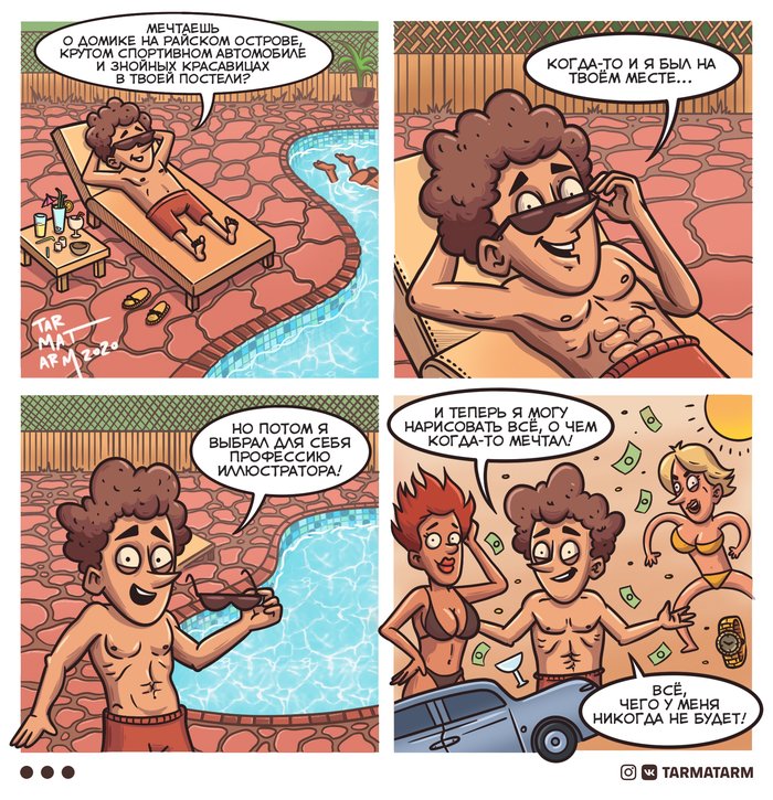 Художник рисует забаыные комиксы Художник рисует забаыные комиксы