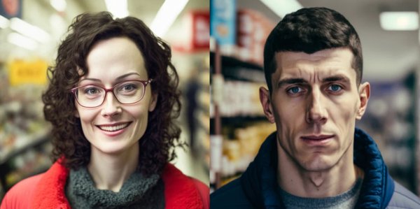 Нейросеть изобразила типичных покупателей магазинов Пятерочка и Перекресток