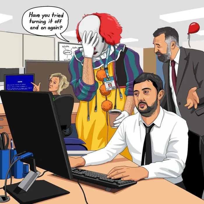 Художник рисует в Paint забавные рисунки по идеям подписчиков