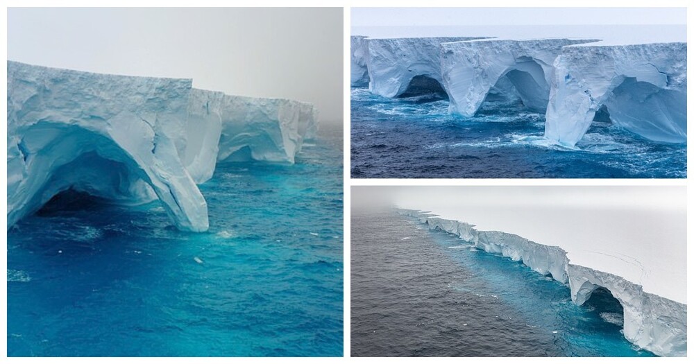 Как разрушается огромный айсберг, удаляясь от Антарктиды
