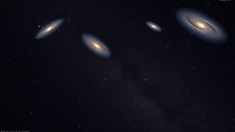 Результат слияния нейтронных звезд — сверхбыстрая струя после катастрофы. Расстояние между галактиками в космосе увеличивается быстрее скорости света. Фото.