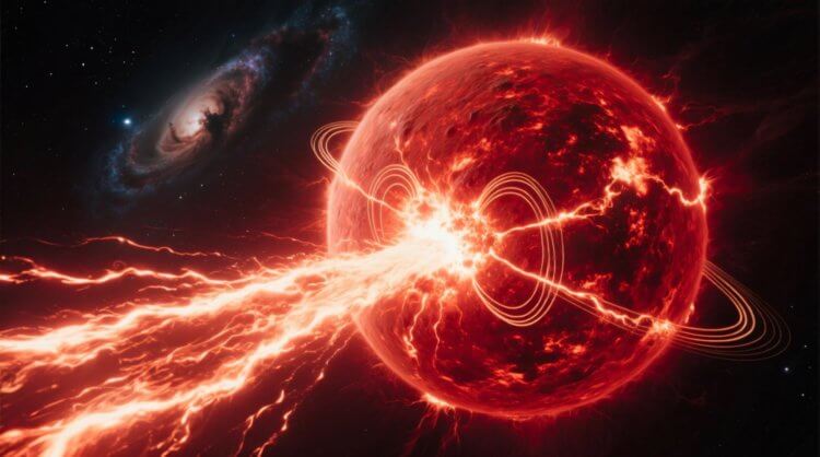 Первые намеки на атмосферу. Мощные вспышки на красных карликах способны уничтожить атмосферу планет. Фото.